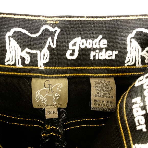 Goode Rider Equestrian Jean Denim Full Seat Mid Rise Breeches Style# 14901  Sz34 - Picture 5 of 11